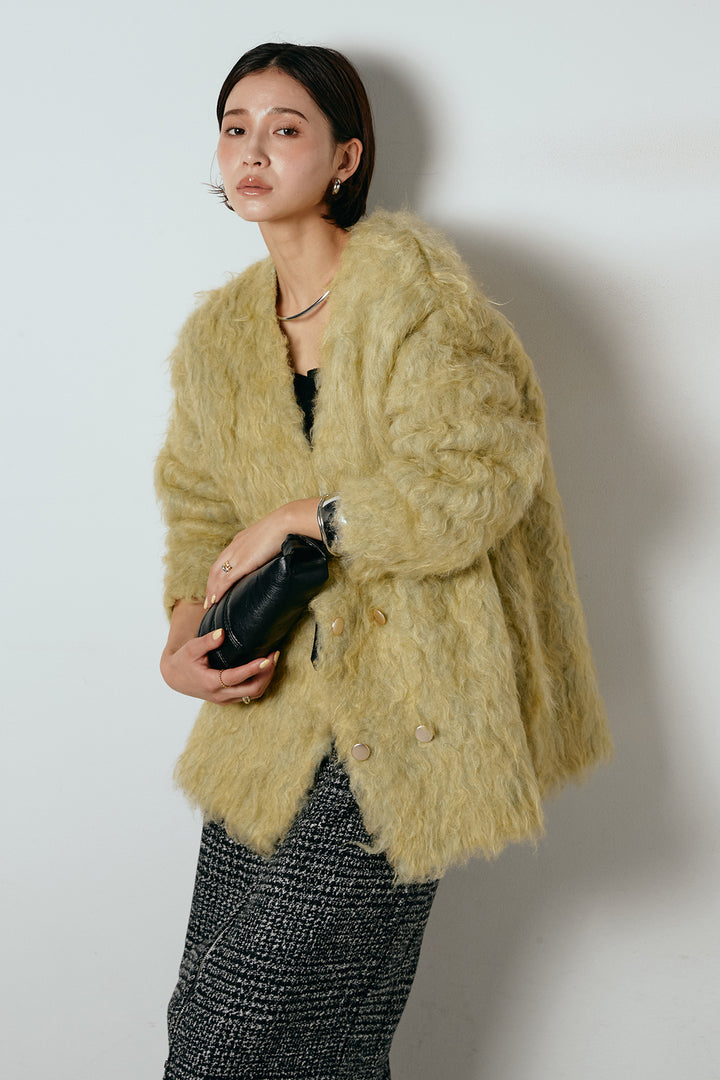 ウェーブシャギーニットジャケット