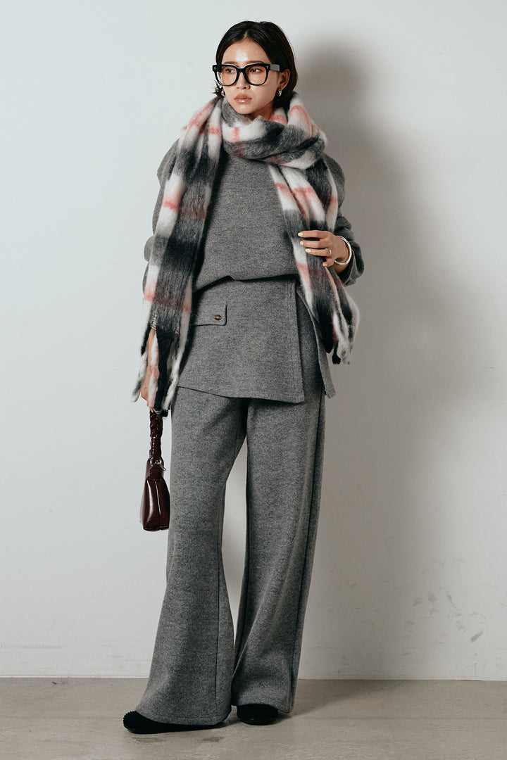 [SET]チェックマフラー付きニットSETUP