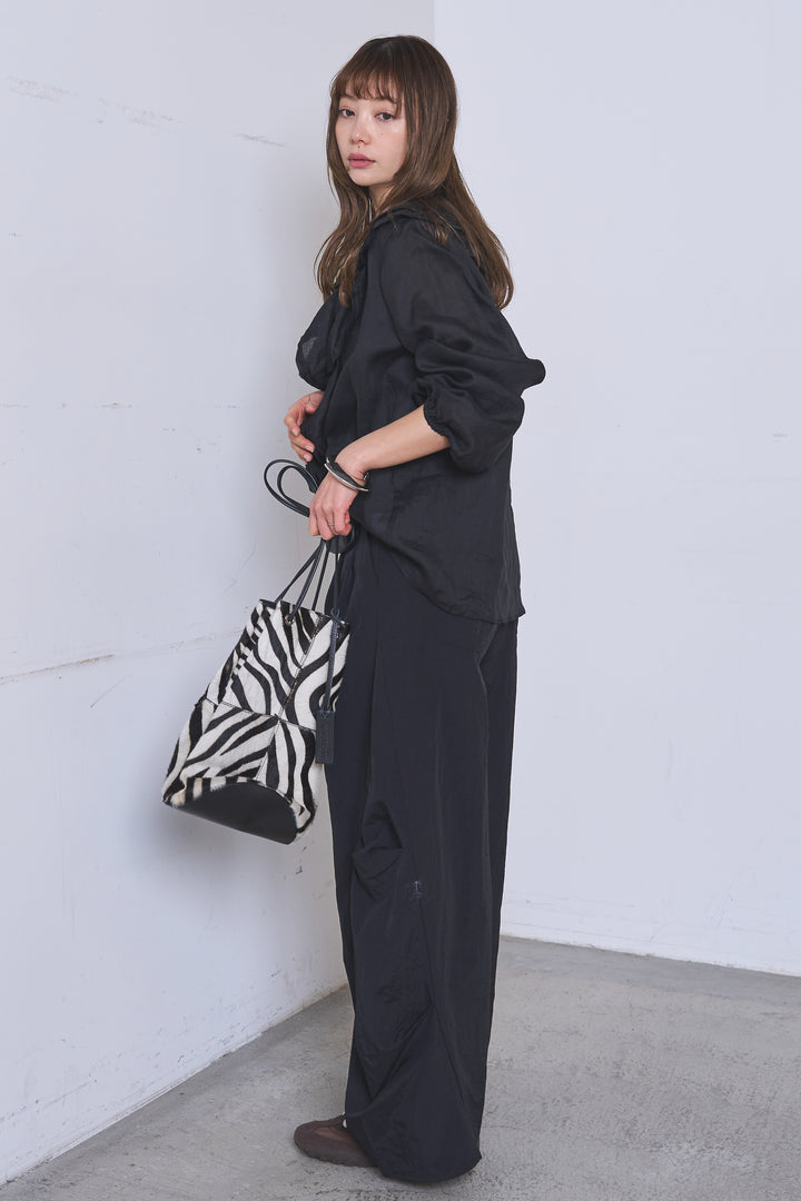 [SET]フリルボタンブラウス+ドライタフタタックバレルパンツ(2set)