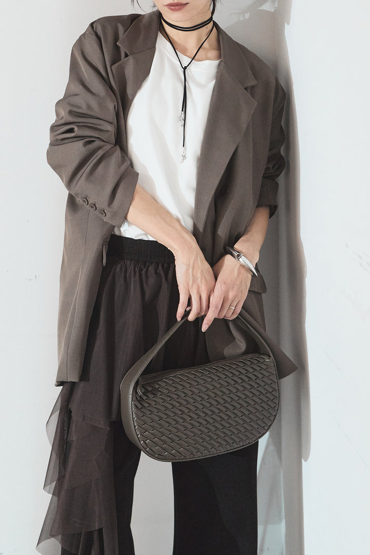 [SET]ルーズシルエットダブルテーラードジャケット+ストレッチロングTシャツ(2set)