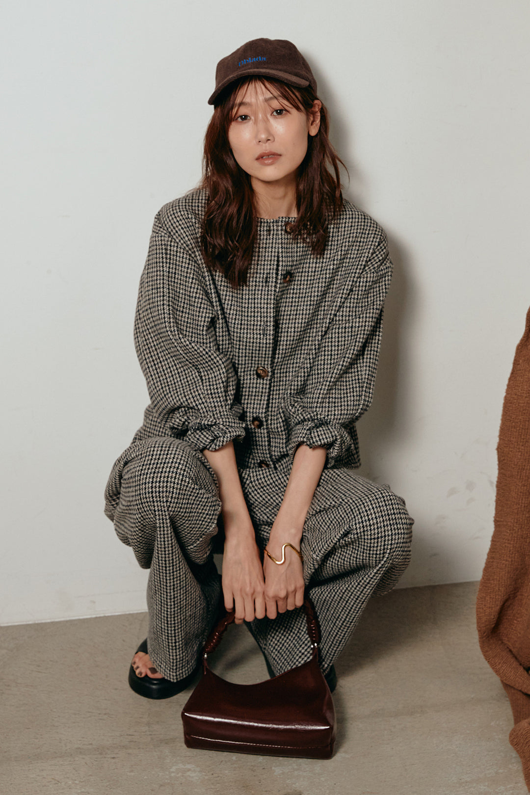 [SET]ノーカラーガンクラブチェックジャケット+ガンクラブチェックタックパンツ(2set)