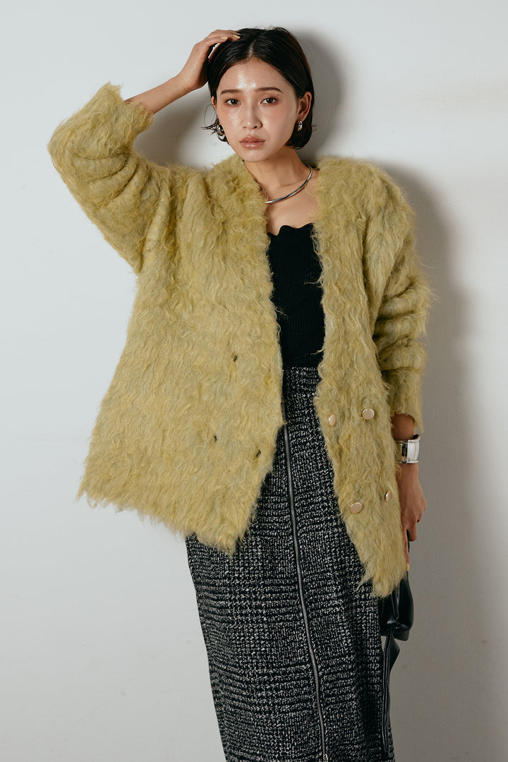 ウェーブシャギーニットジャケット