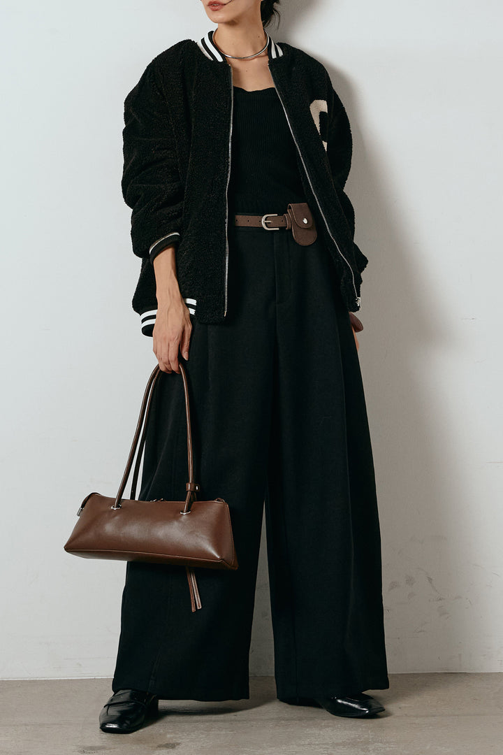 [SET]ロゴスタジャンボアブルゾン+ポーチベルト付きカーブパンツ(2set)