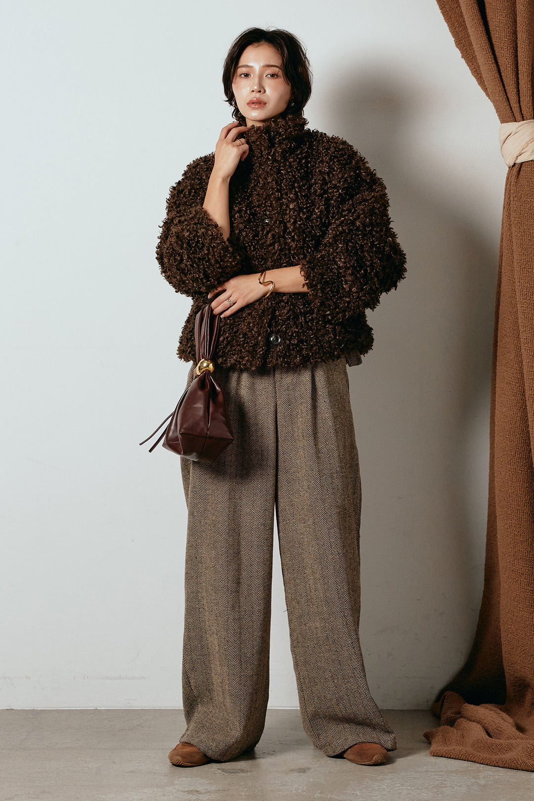 [SET]プードルファーミドルジャケット+クラシックヘリンボーンサロペット(2set)