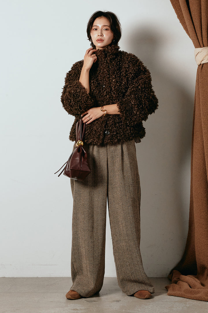 [SET]プードルファーミドルジャケット+クラシックヘリンボーンサロペット(2set)