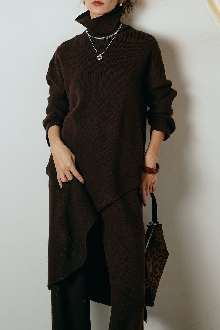 [SET]裾アシンメトリーニットSETUP