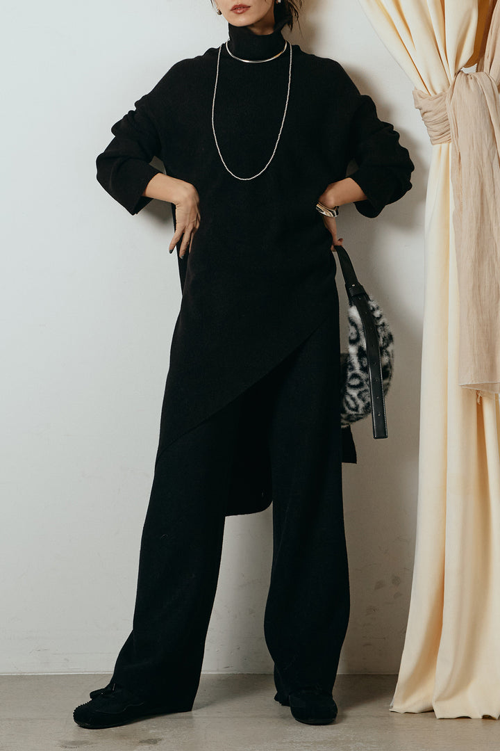 [SET]裾アシンメトリーニットSETUP