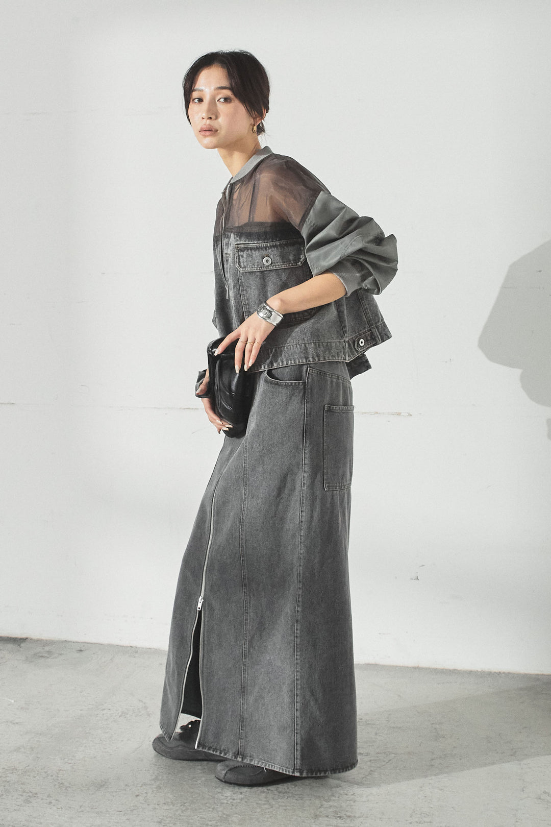 デニムコンビネーションブルゾン