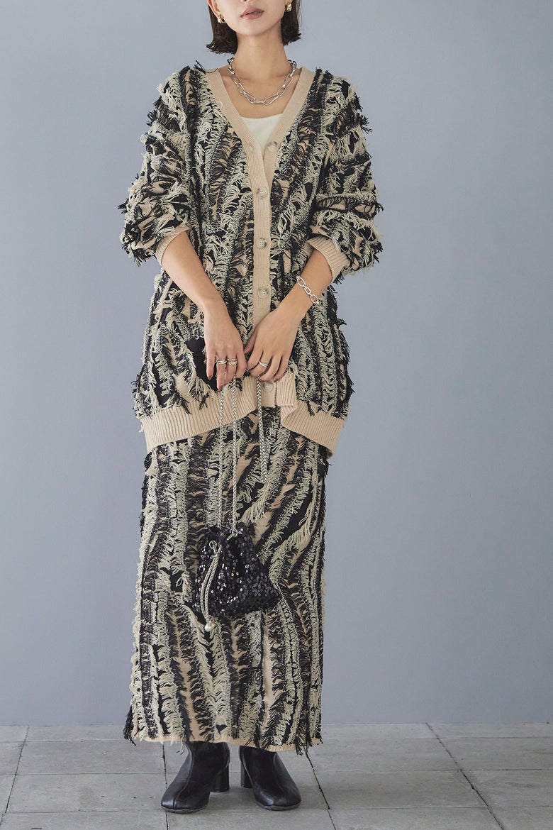 フリンジデザインニットスカート – ESICA 