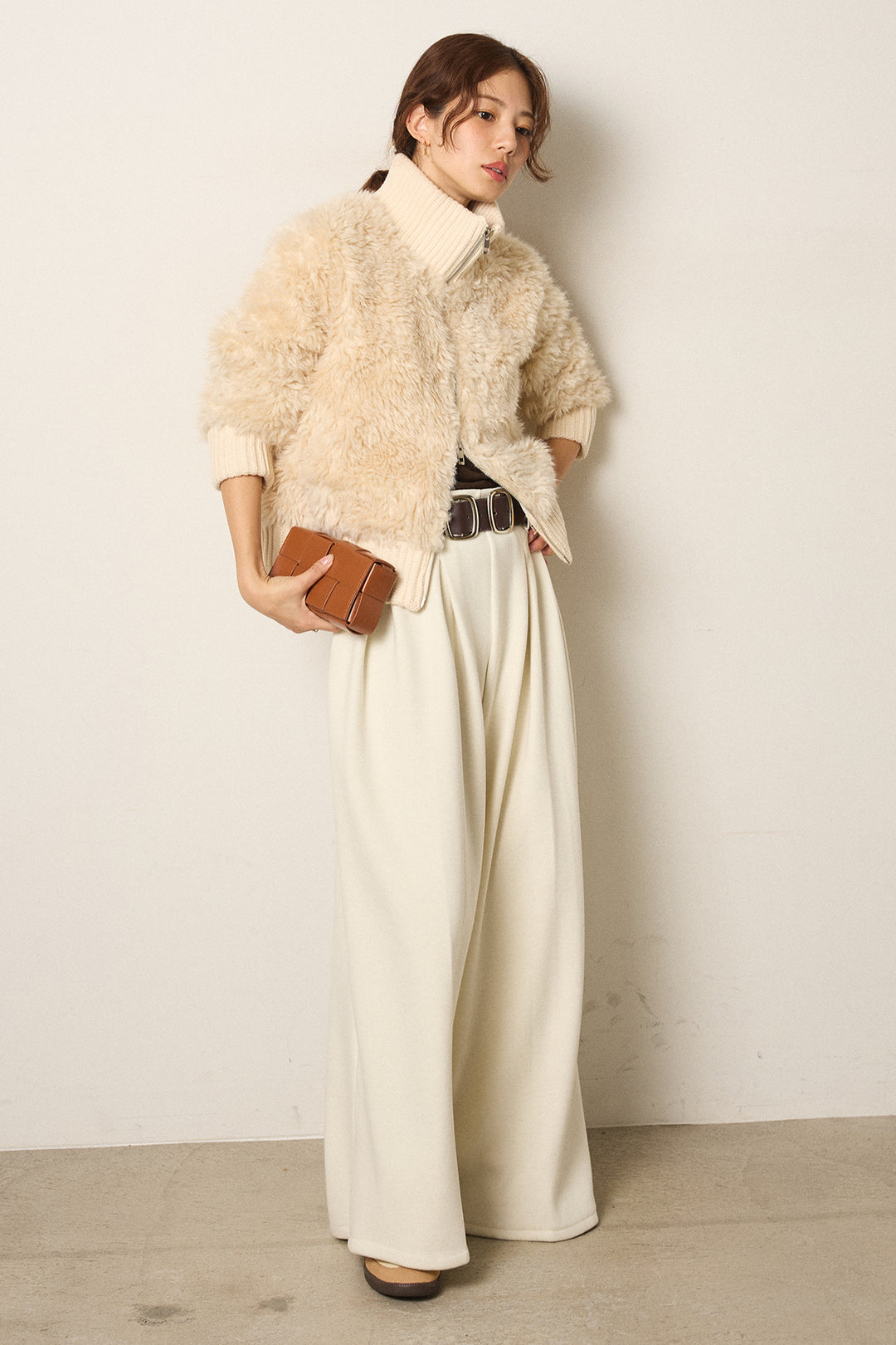 ハイネックボアブルゾン