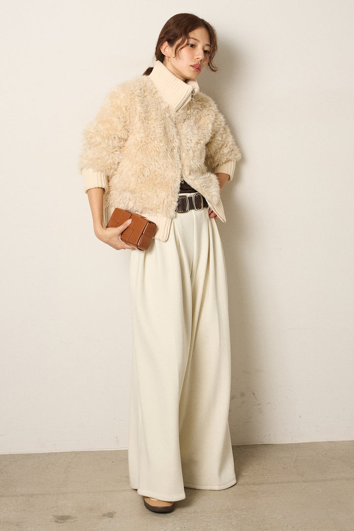 ハイネックボアブルゾン