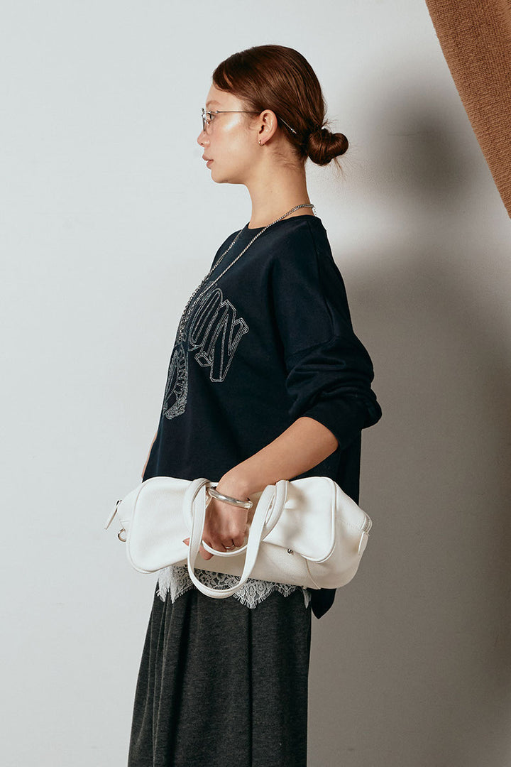 [SET]フロントロゴスウェットプルオーバー+カップ付きレースドッキングキャミソール(2set)