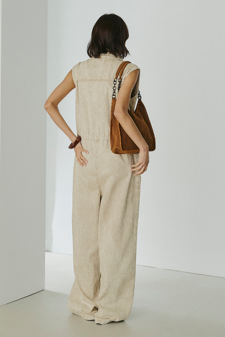 [SET]ケミカルデニムノースリロンパース