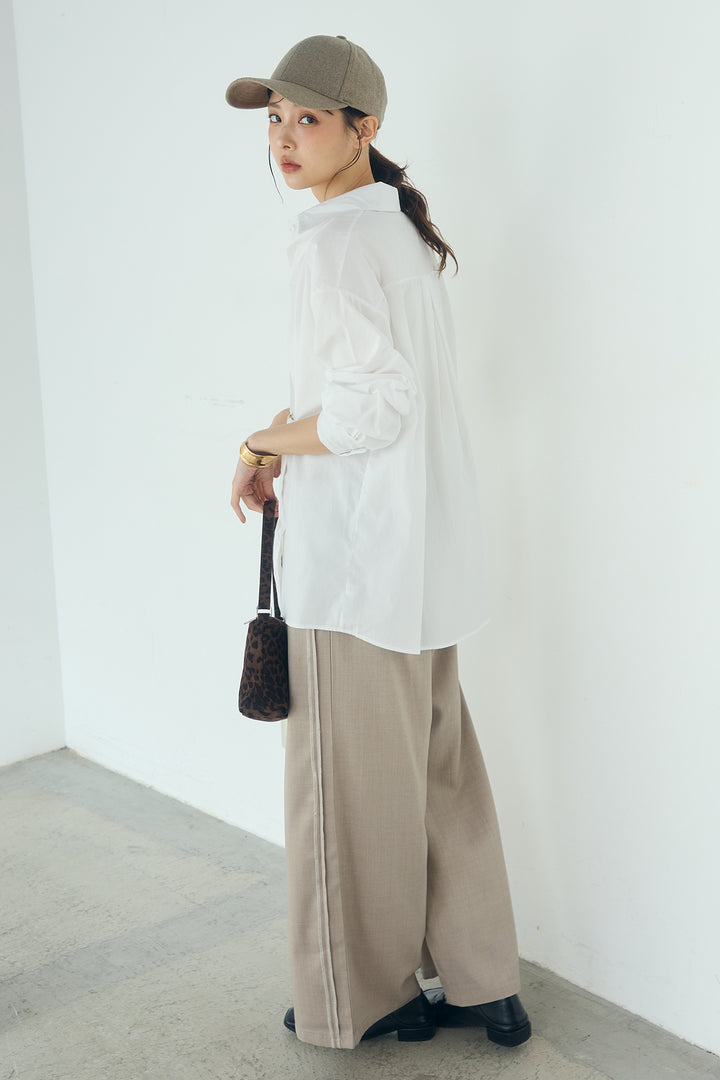 [SET]サイド留め具デザインシャツ+トラックイージーパンツ(2set)