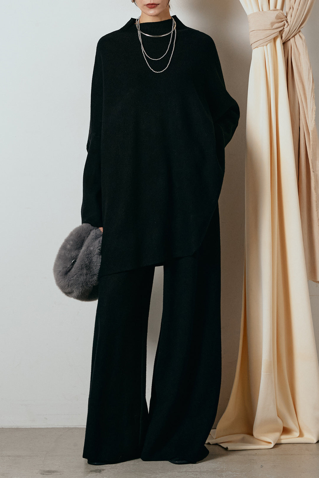 [SET]ポンチョシルエットニットSETUP