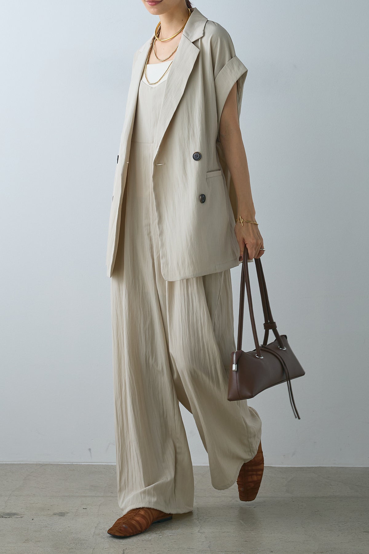 即納】リネンライクビスチェ風サロペット – ESICA