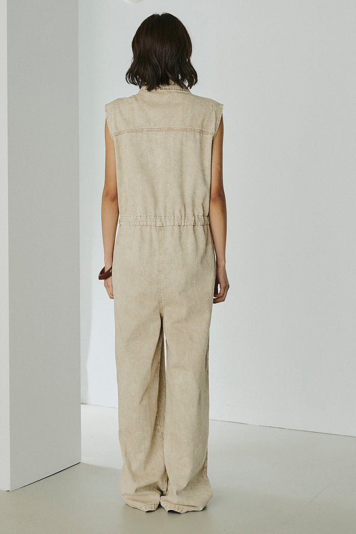 [SET]ケミカルデニムノースリロンパース