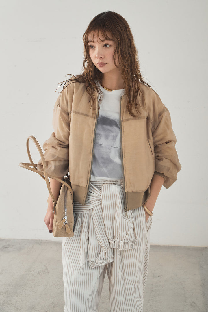 [SET]長袖アソートフォトTシャツ+ストライプウエスト巻きジョガーパンツ(2set)