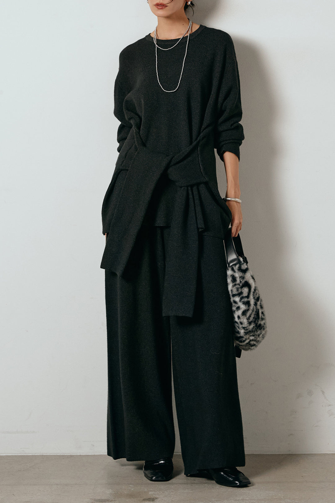 [SET]ウエスト巻きワッフルニットSETUP