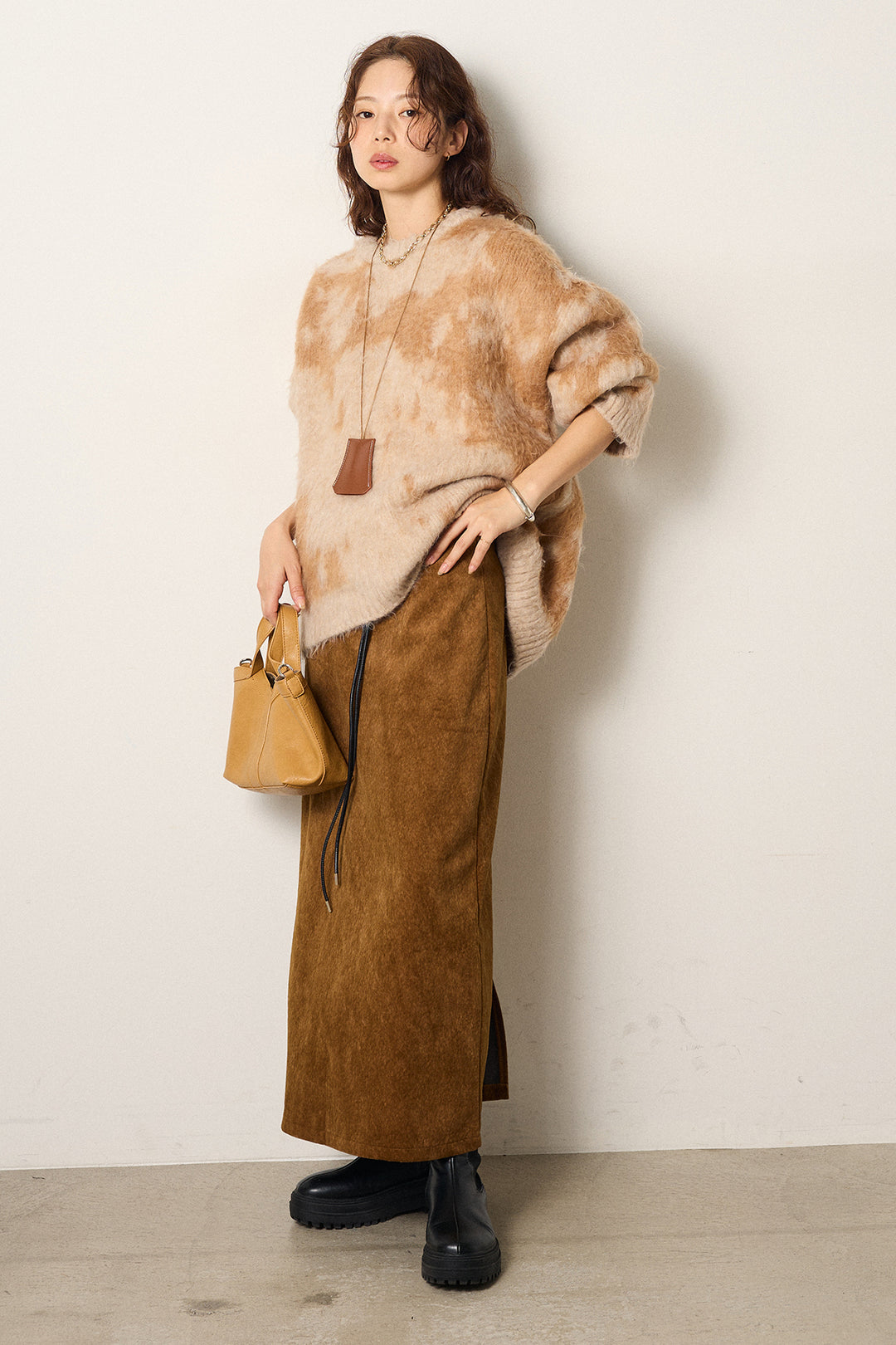 【着回しセット】[SET]モヘアタッチマーブルニット+モヘアタッチマーブルニット(2set)