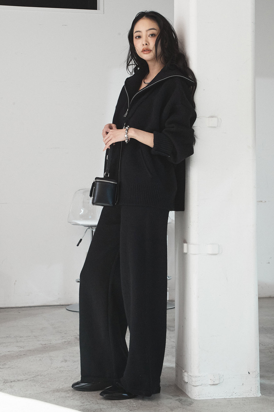 [SET]ビッグカラーダブルジップニットSETUP