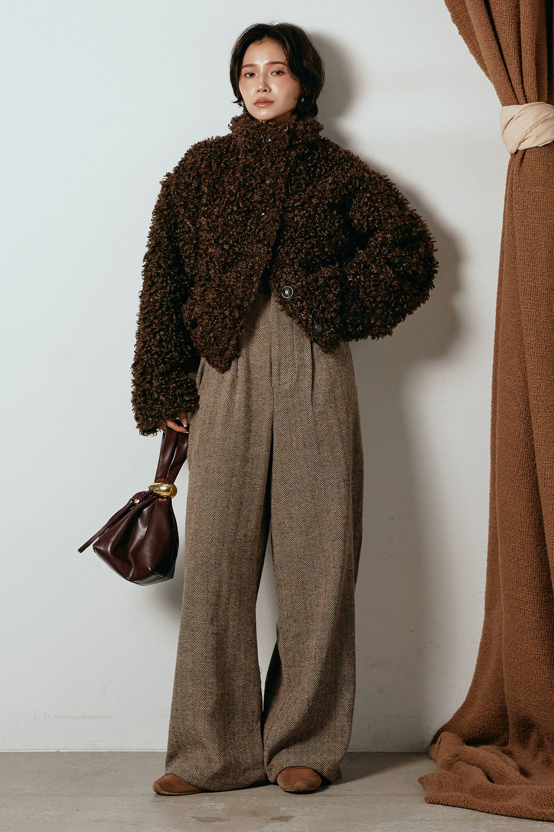 [SET]プードルファーミドルジャケット+クラシックヘリンボーンサロペット(2set)