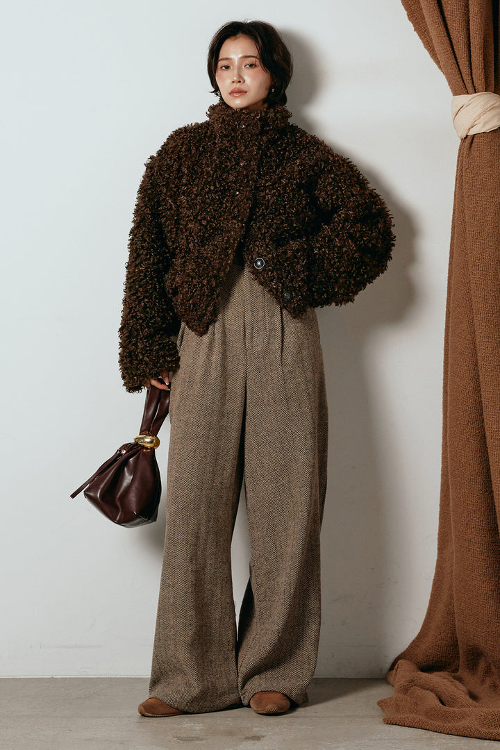 [SET]プードルファーミドルジャケット+クラシックヘリンボーンサロペット(2set)