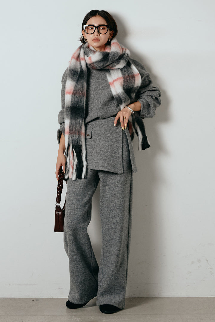 [SET]チェックマフラー付きニットSETUP