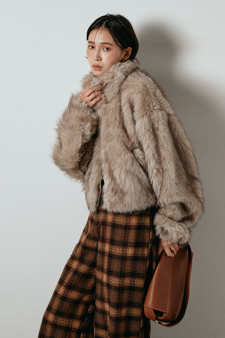 エコファーショート丈ブルゾン