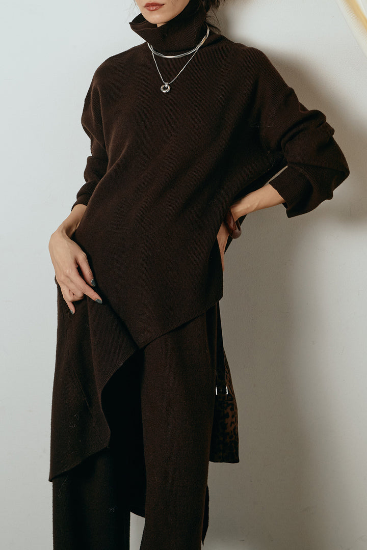 [SET]裾アシンメトリーニットSETUP