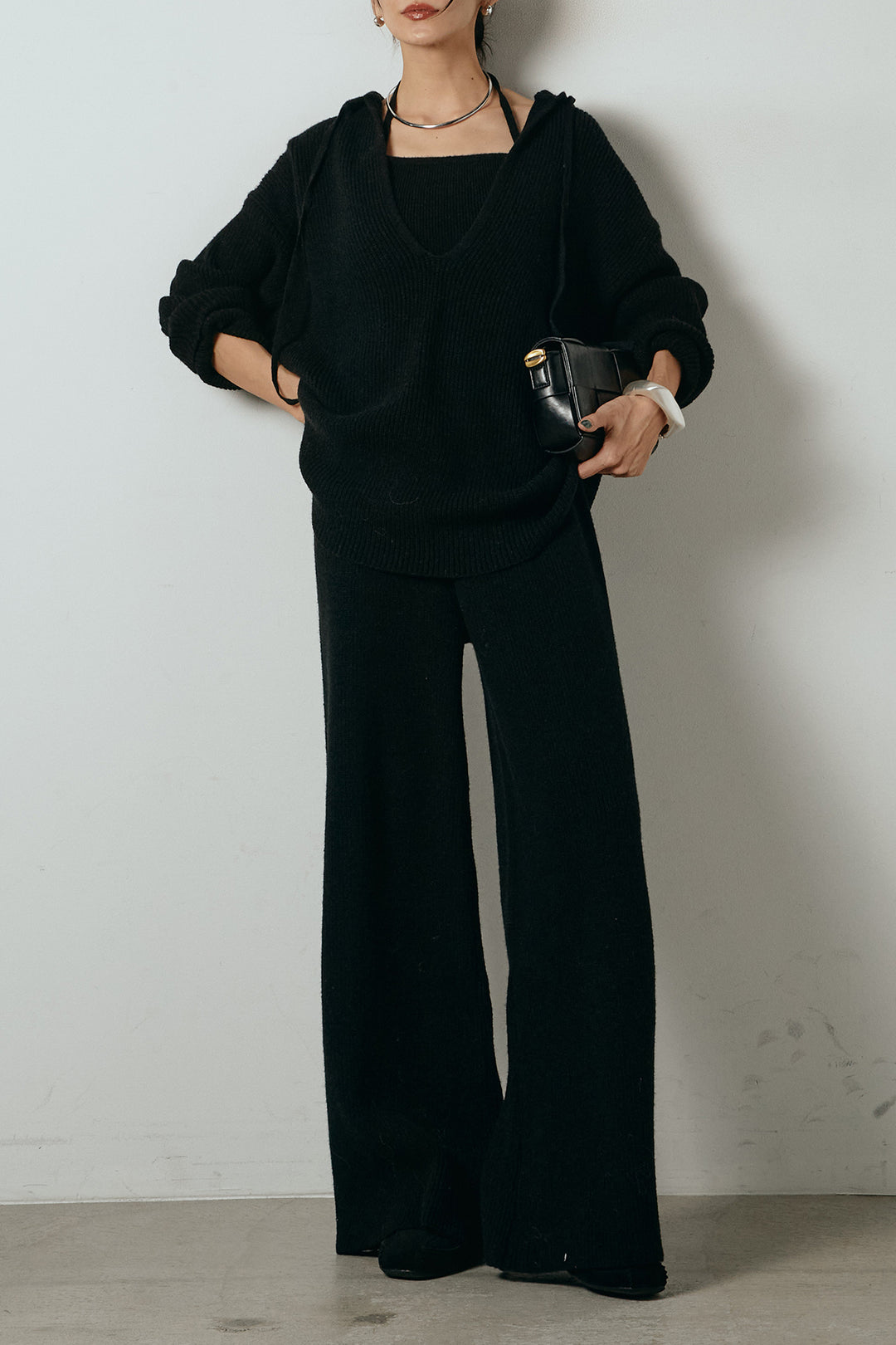 [SET]ホルターネックケーブルニットSETUP