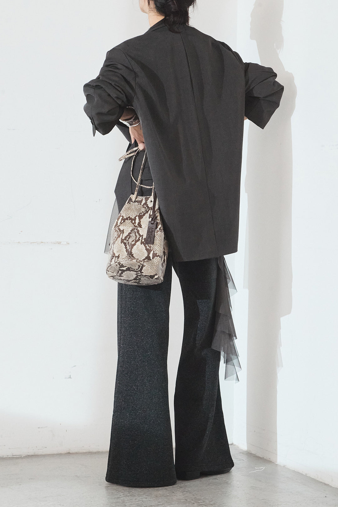 [SET]ルーズシルエットダブルテーラードジャケット+ストレッチロングTシャツ(2set)