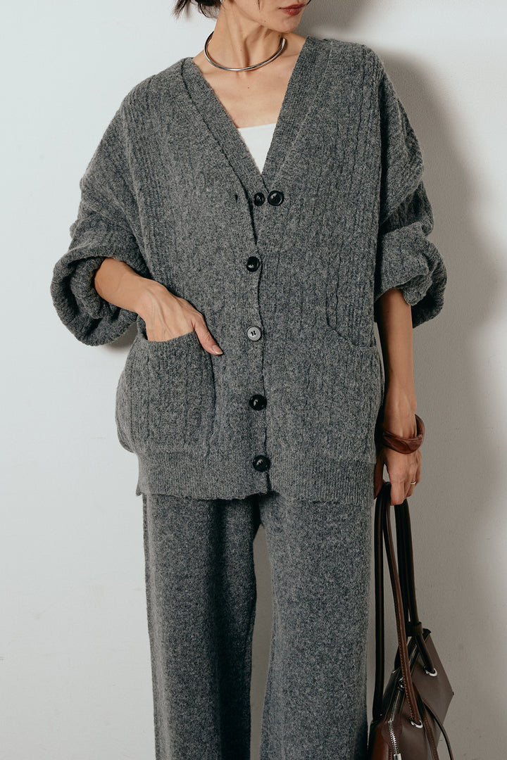 [SET]3ピースフロントボタンニットSETUP