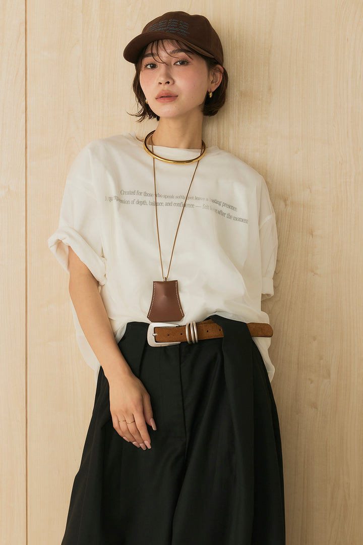 【即納】綿天竺Tシャツ×チュールトップス