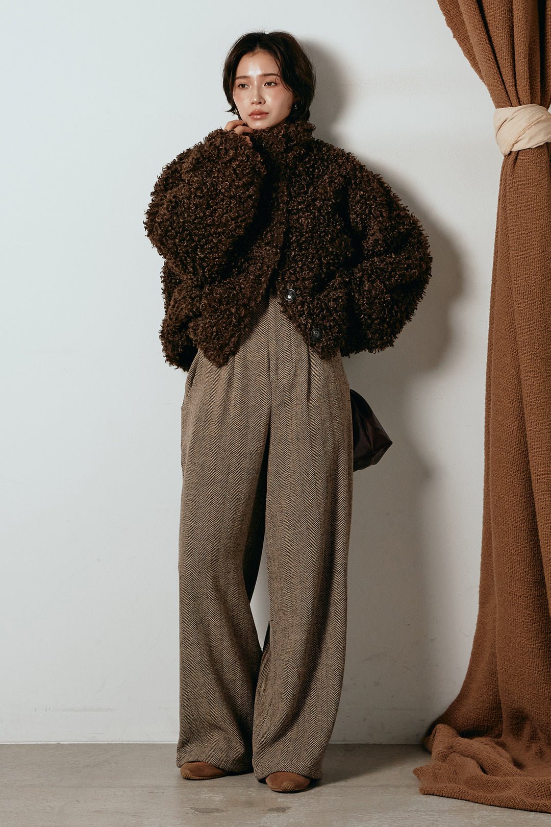 [SET]プードルファーミドルジャケット+クラシックヘリンボーンサロペット(2set)