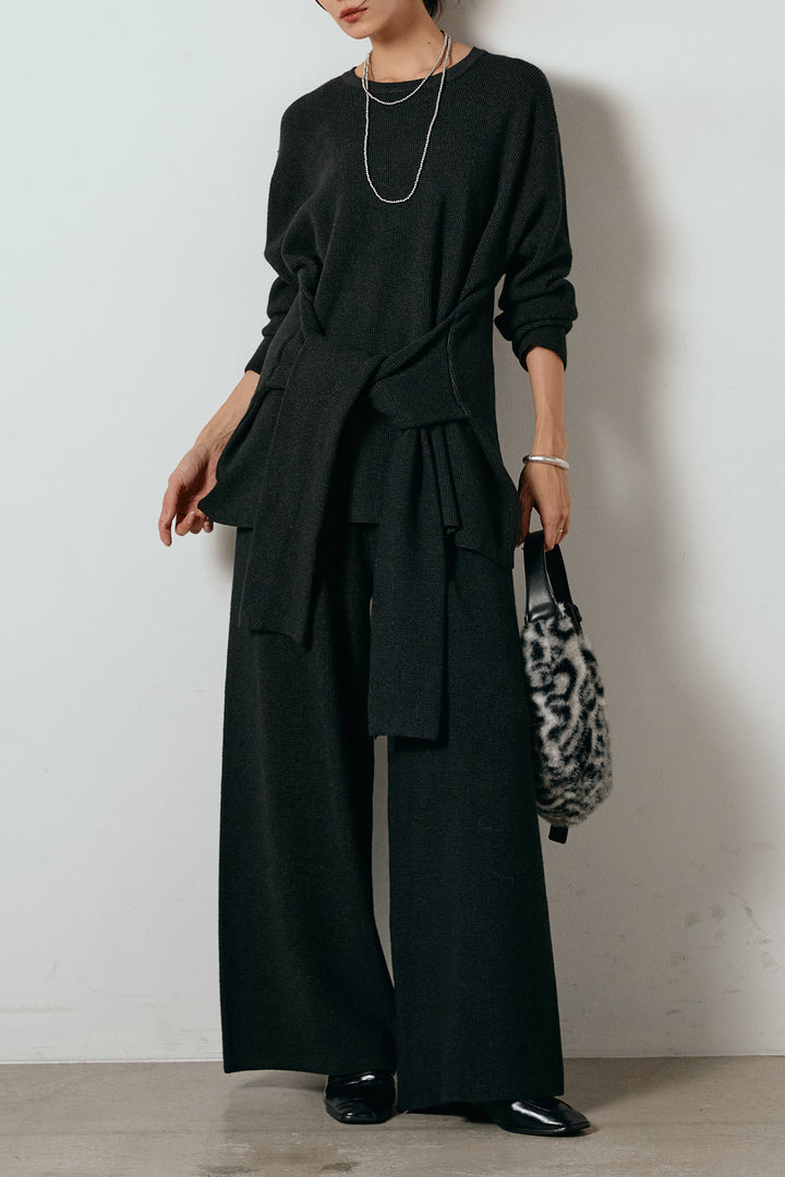 [SET]ウエスト巻きワッフルニットSETUP