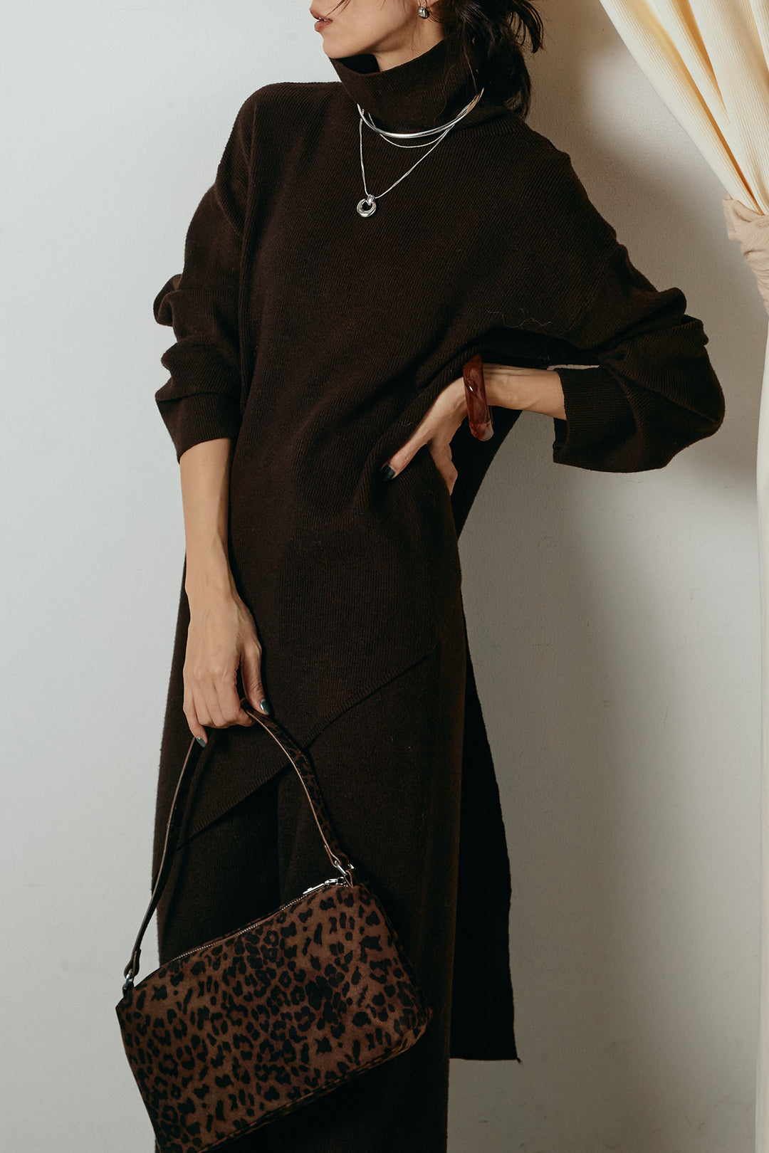 [SET]裾アシンメトリーニットSETUP