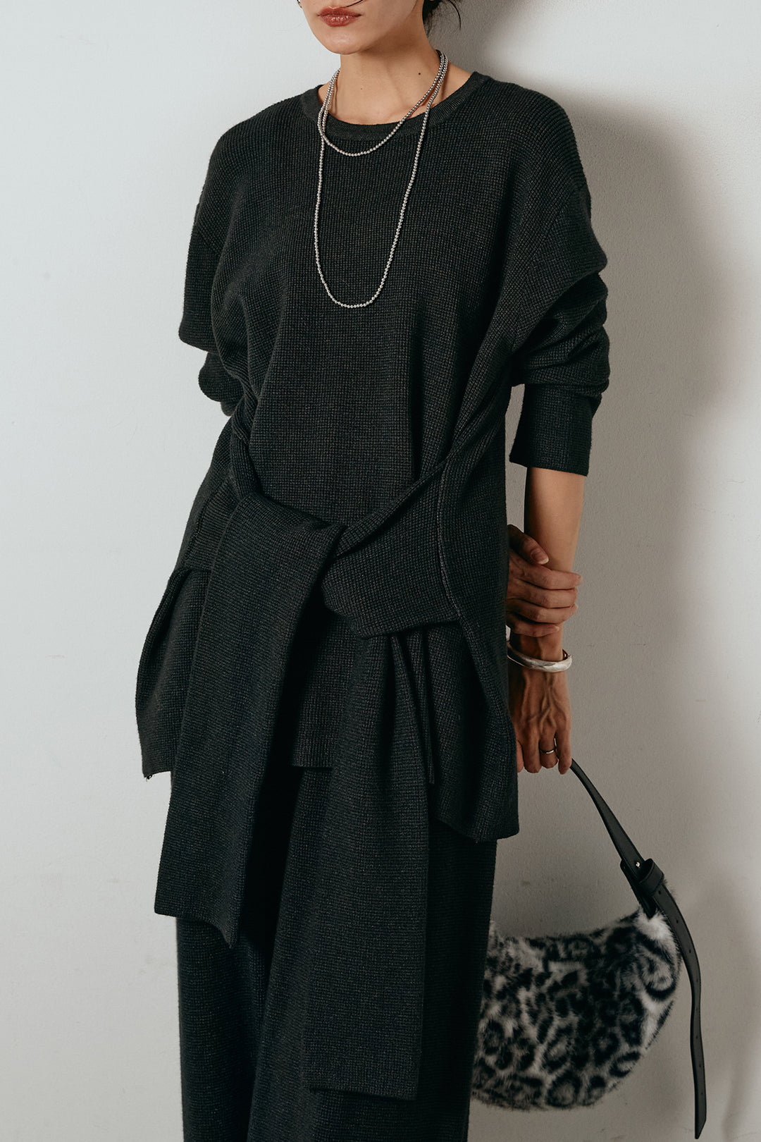 [SET]ウエスト巻きワッフルニットSETUP