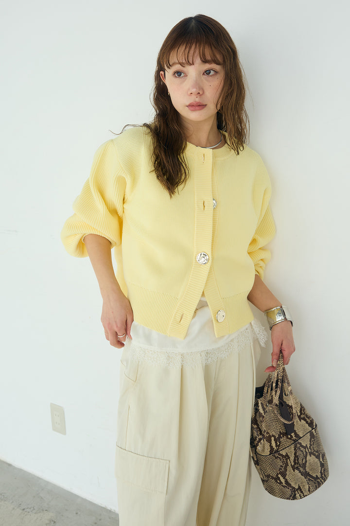 [SET]スポンディッシュBIGボタンクルーネックカーディガン+撥水ジョガーパンツ(2set)