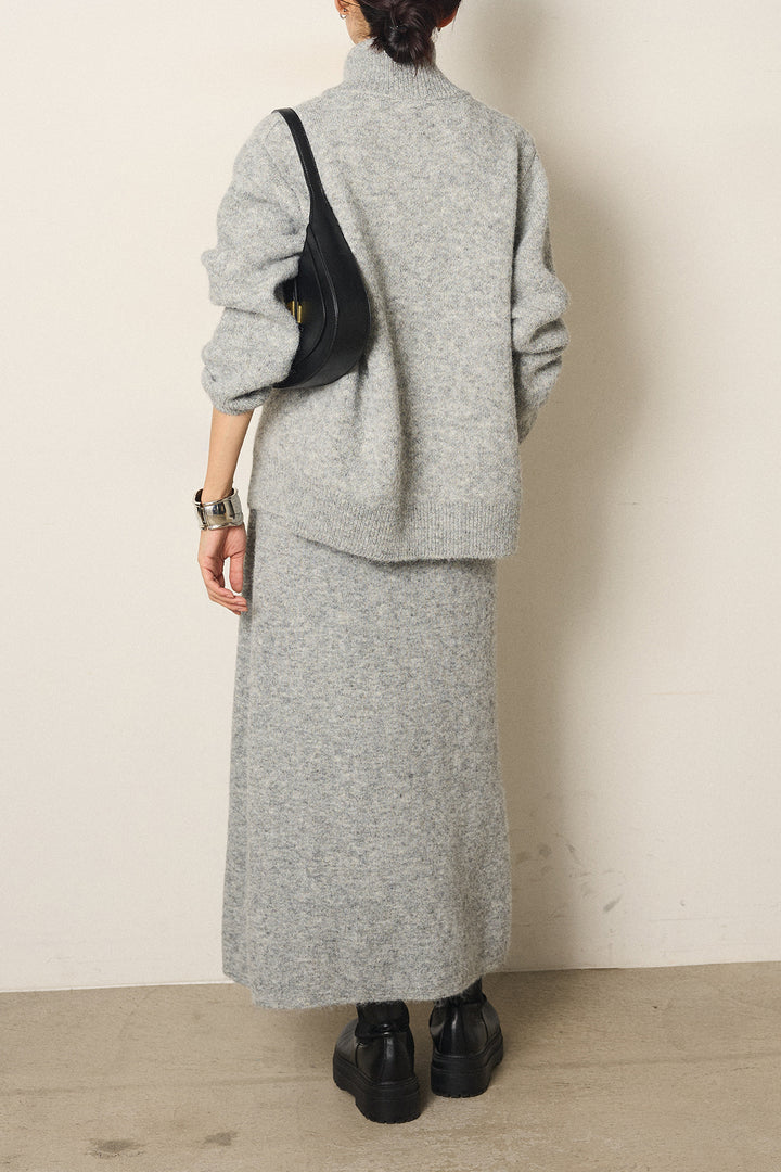 [SET]ハイネックメタルプレートニットスカートSETUP