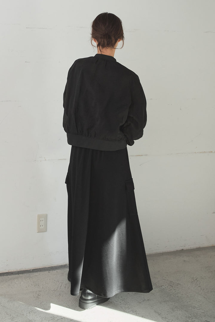 [SET]シアー×ポンチブルゾン+リラックススウェットスカート(2set)