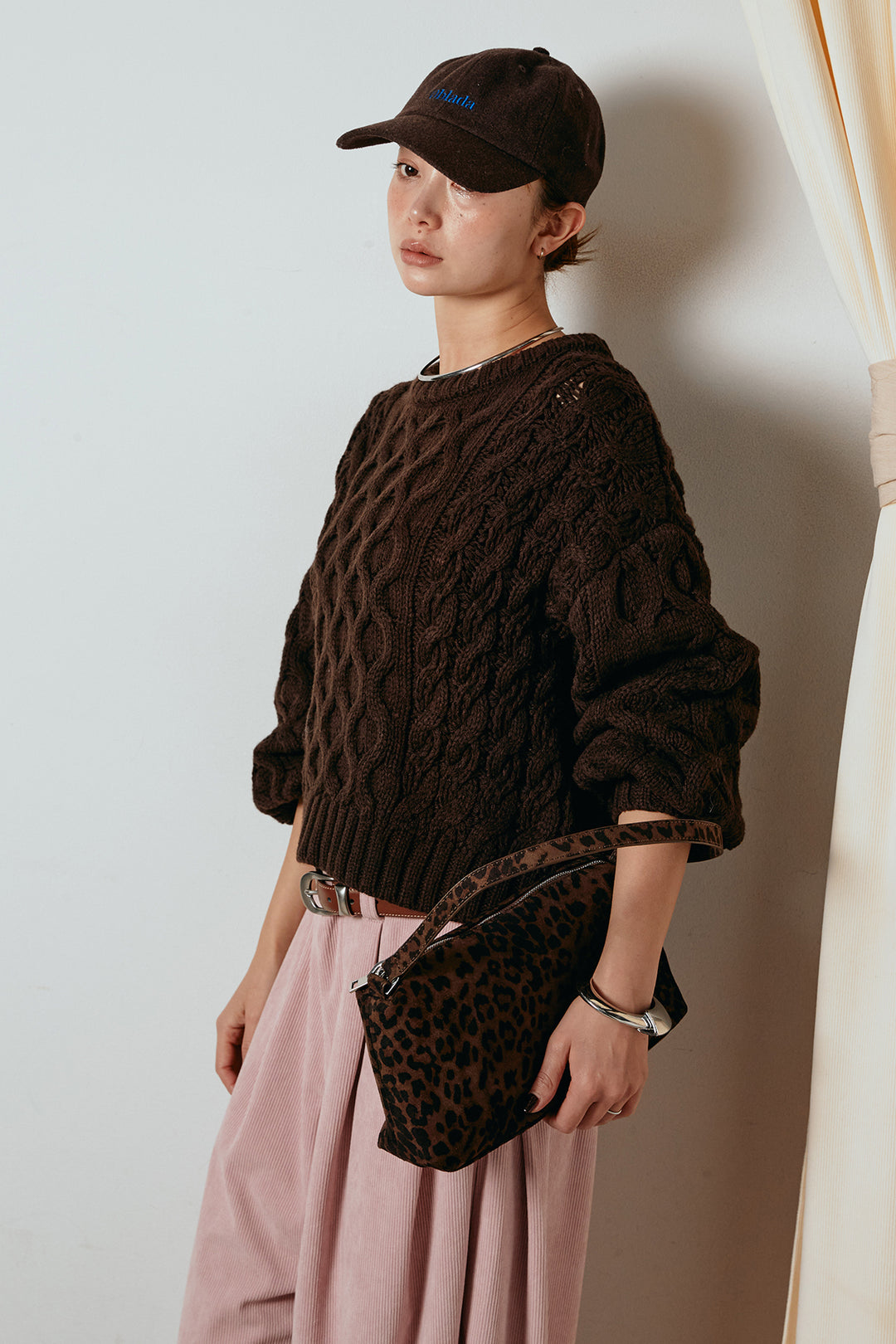 [SET]バルキーケーブルプルオーバー+コーデュロイサイドタックコクーンパンツ(2set)