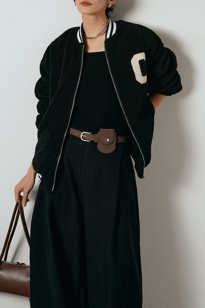 [SET]ロゴスタジャンボアブルゾン+ポーチベルト付きカーブパンツ(2set)