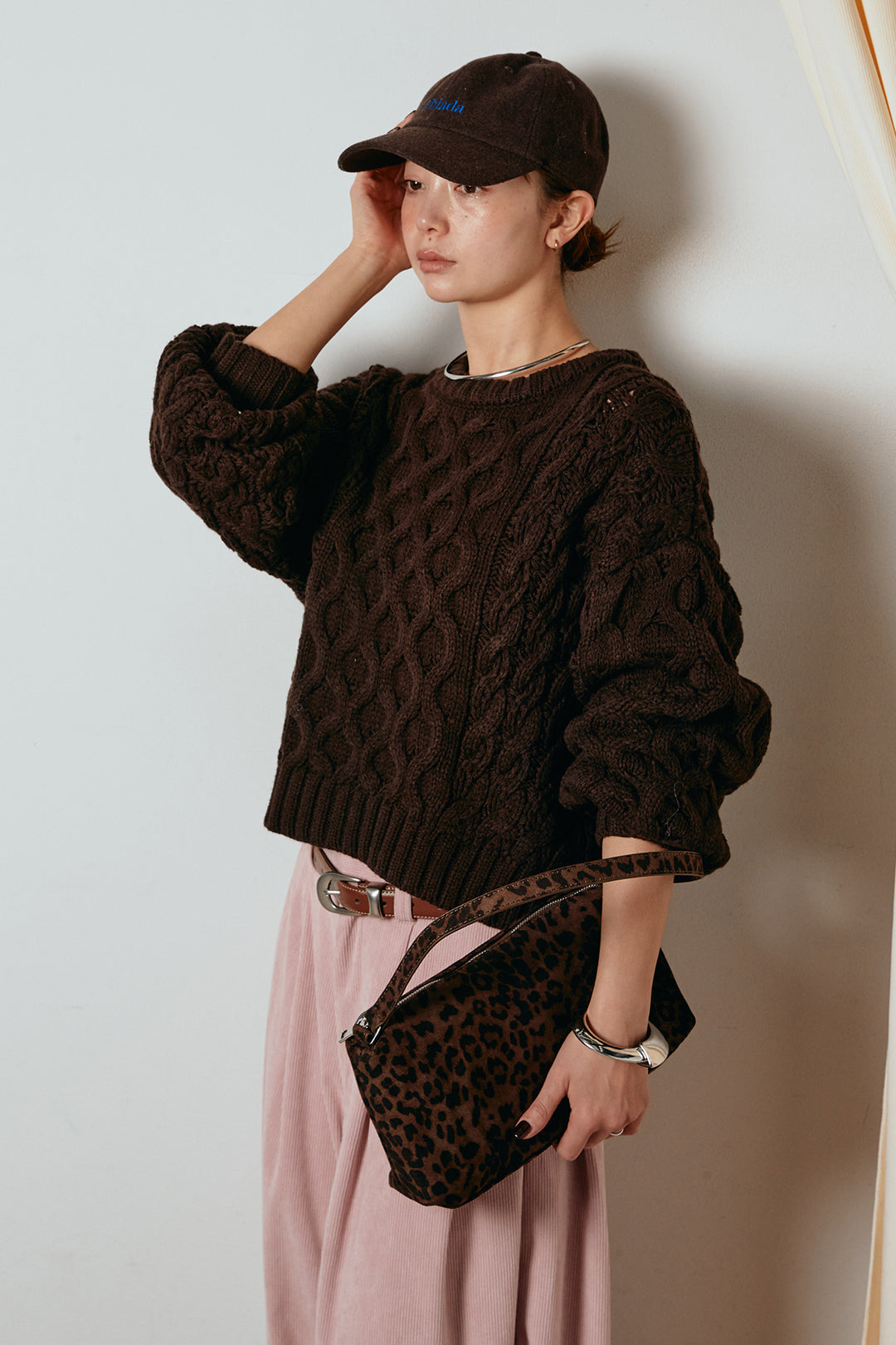 [SET]バルキーケーブルプルオーバー+コーデュロイサイドタックコクーンパンツ(2set)