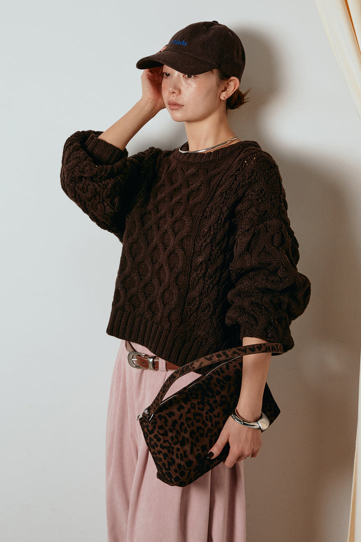 [SET]バルキーケーブルプルオーバー+コーデュロイサイドタックコクーンパンツ(2set)