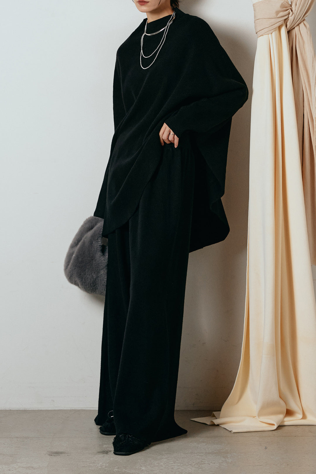 [SET]ポンチョシルエットニットSETUP