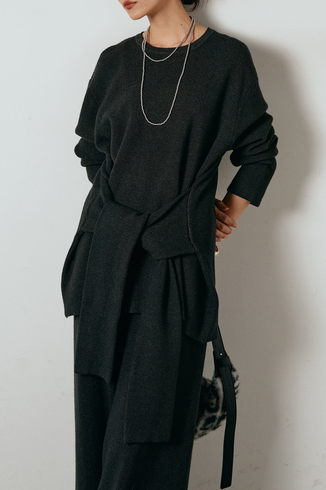 [SET]ウエスト巻きワッフルニットSETUP