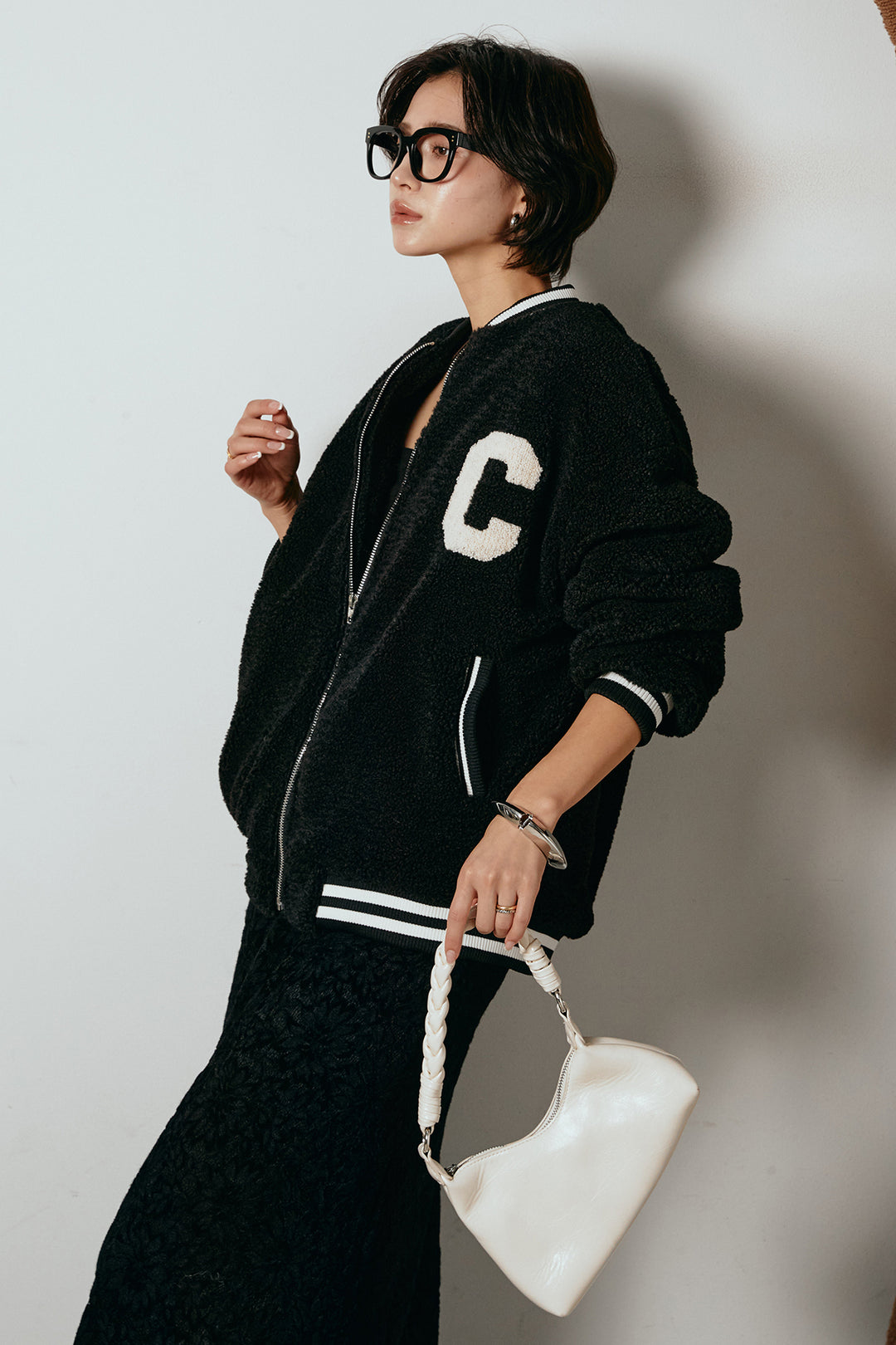 [SET]ロゴスタジャンボアブルゾン+花柄刺繍ベロアフレアスカート(2set)