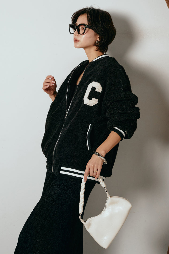 [SET]ロゴスタジャンボアブルゾン+花柄刺繍ベロアフレアスカート(2set)