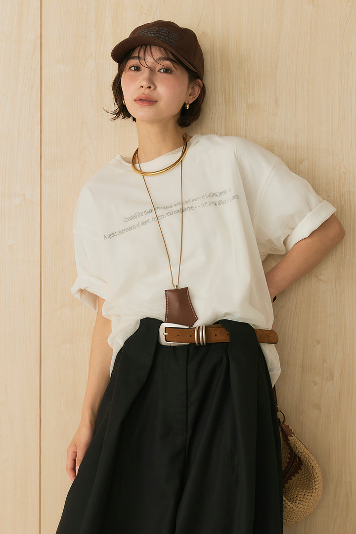 【即納】綿天竺Tシャツ×チュールトップス